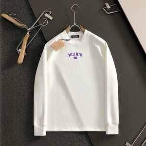 Miu Miu Cream Top with Purple Emblem